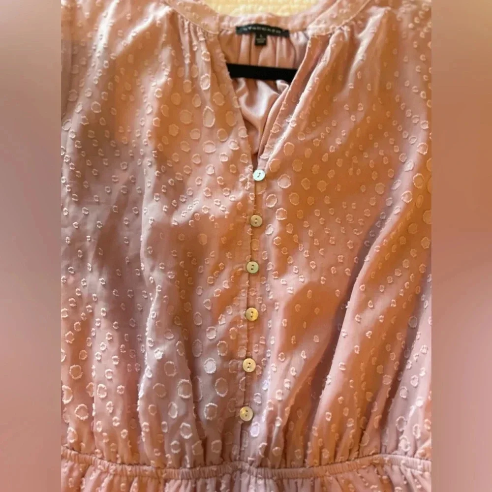 Staccato Pink Gathered Waist Long Sleeve Midi Dress. Size Large. Feminine.Spring - Picture 8 of 8